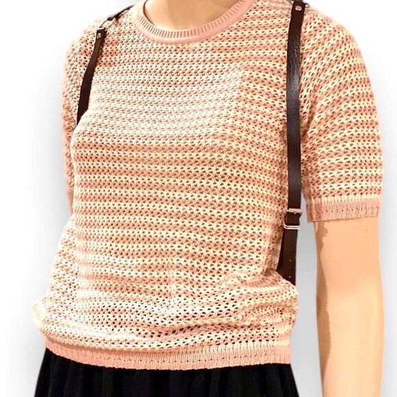 Brown Leather Adjustable Suspender Straps Harness Belt NEW - Picture 3 of 4